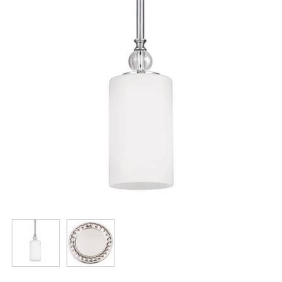 Englehorn Collection by Sea Gull Lighting Pendants Chrome and Etched Glass - Picture 4 of 8